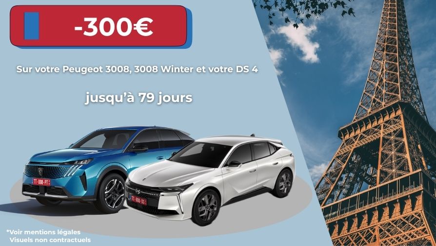 Pour une livraison du 18 octobre 2025 au 31 décembre 2025, bénéficiez de 300€ sur vos contrats jusqu'à 79 jours