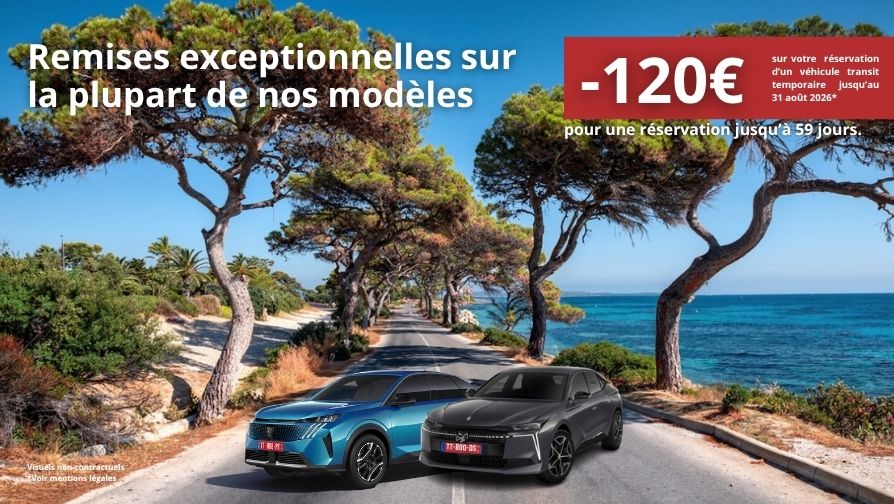 Remises exceptionnelles pour une réservation jusqu'à 59 jours.