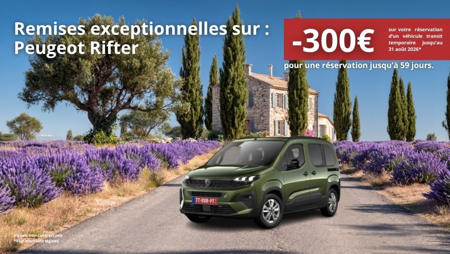 Remises exceptionnelles pour une réservation jusqu'à 59 jours.